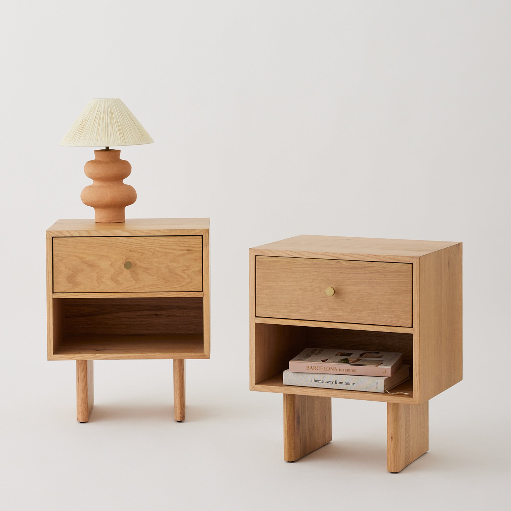 comma side tables with drawer in natural oak finish comma side tables with drawer in natural oak finish
