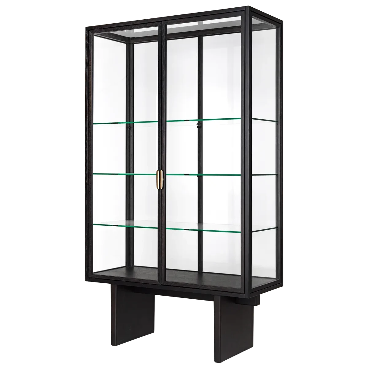 Side view of Gubi Private Vitrine in Black Oak