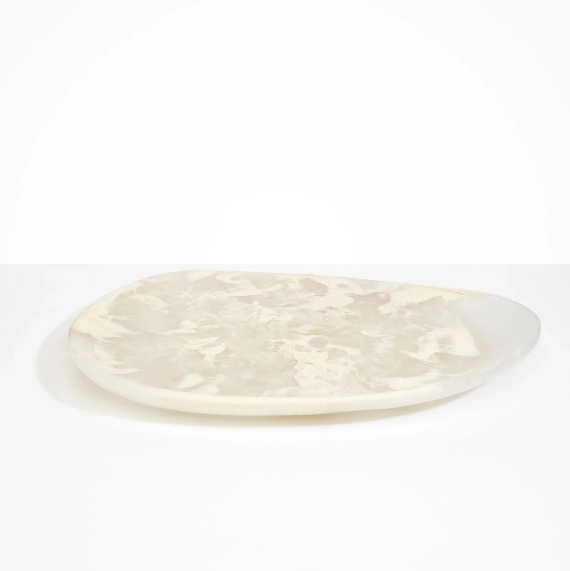 Dinosaur Designs Large Pebble Platter in Swirl Chalk resin with rich marbled swirls and organic form.