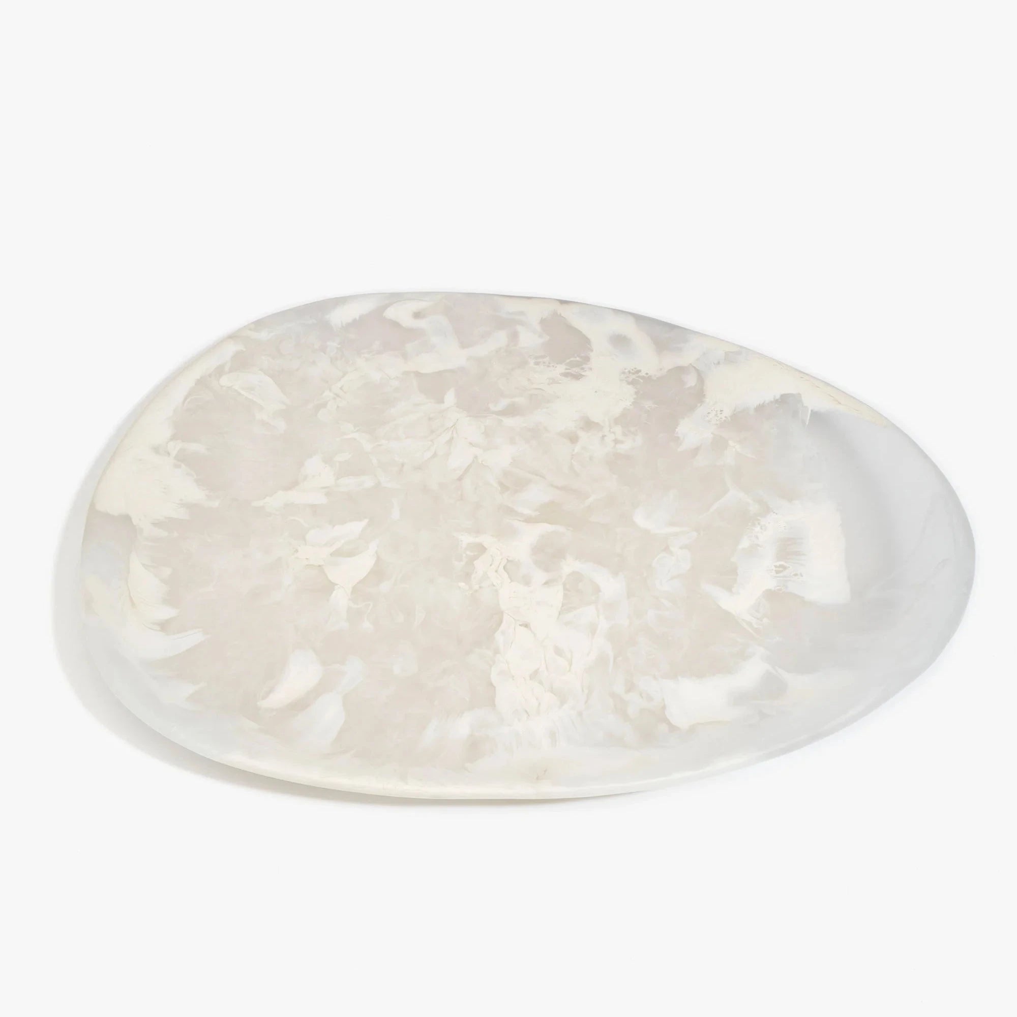 Dinosaur Designs Large Pebble Platter in Swirl Chalk resin with rich marbled swirls and organic form.