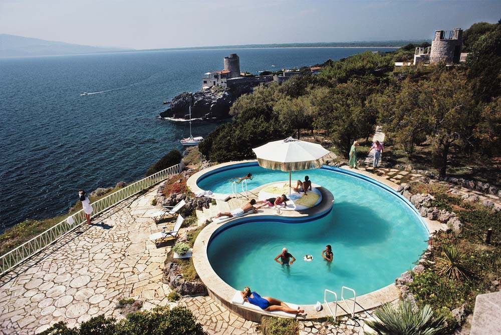 Pool At Villa Gli Arieti Print by Slim Aarons