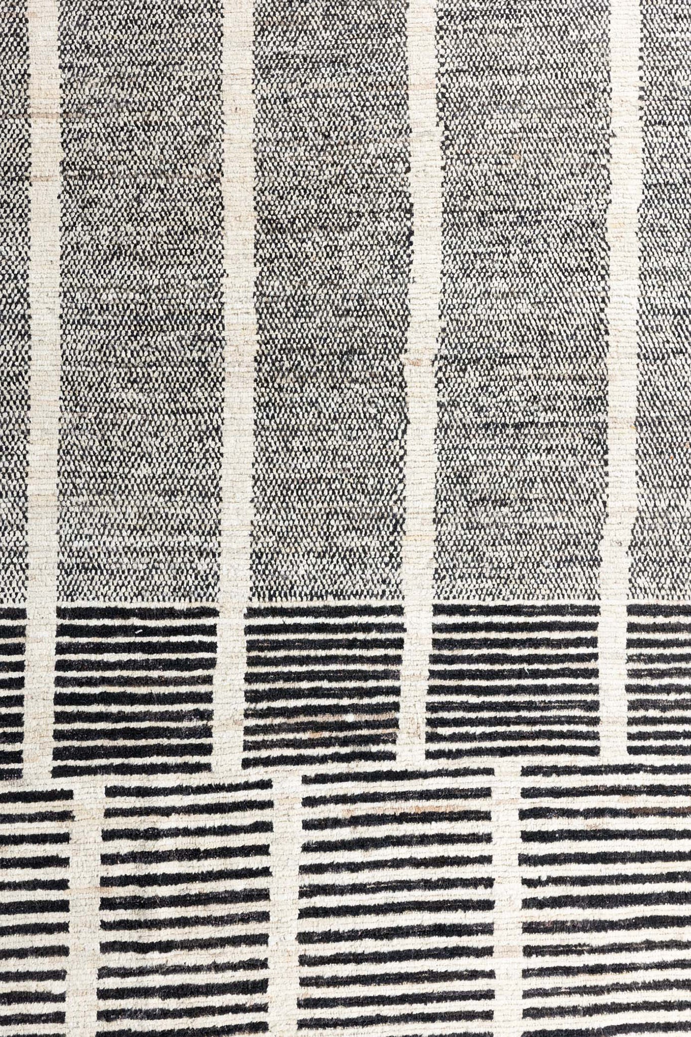 Detail of Afghan Amara rug showing vertical woven stripe pattern
