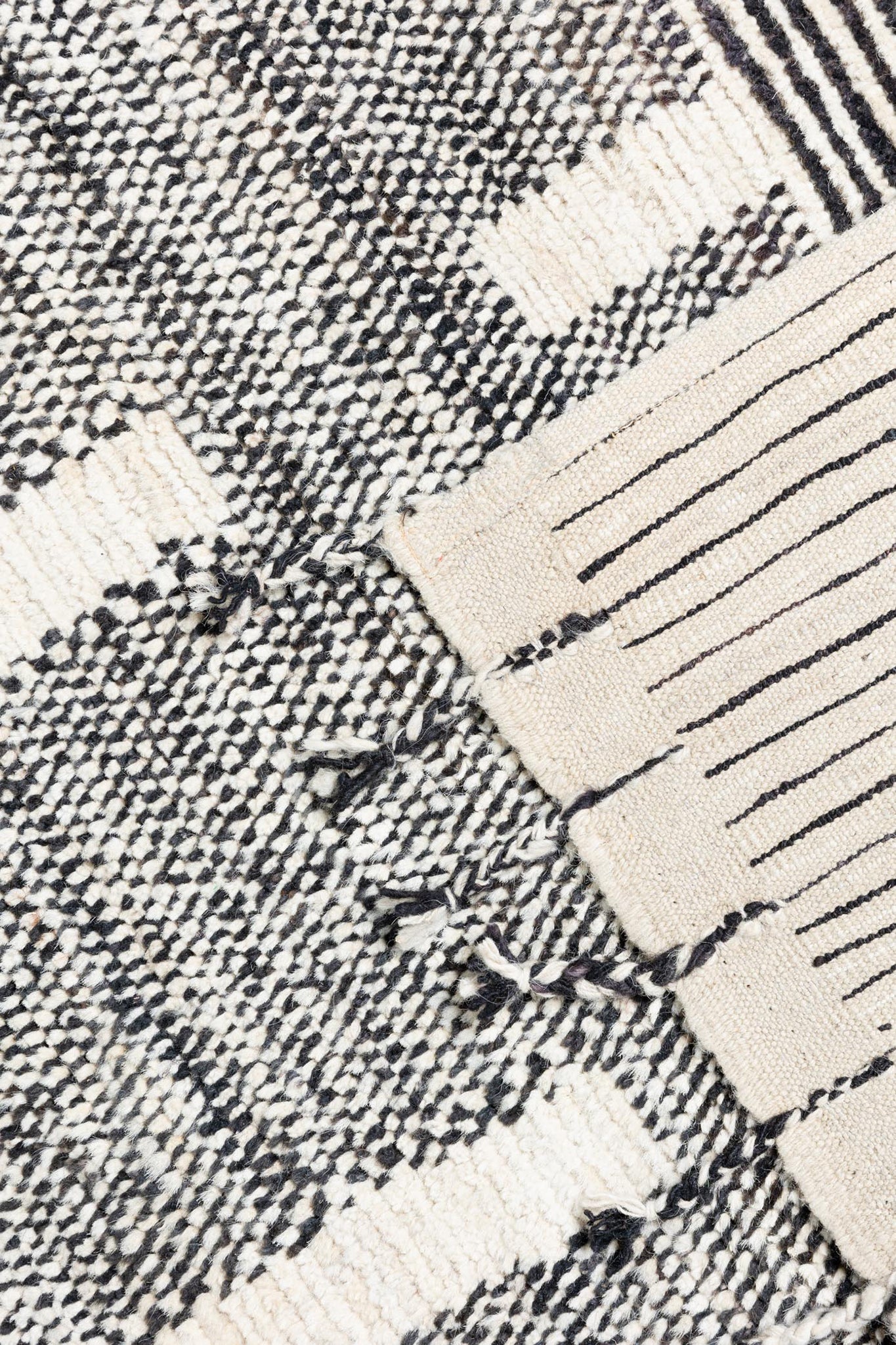 Close-up of handwoven Afghan Amara rug texture