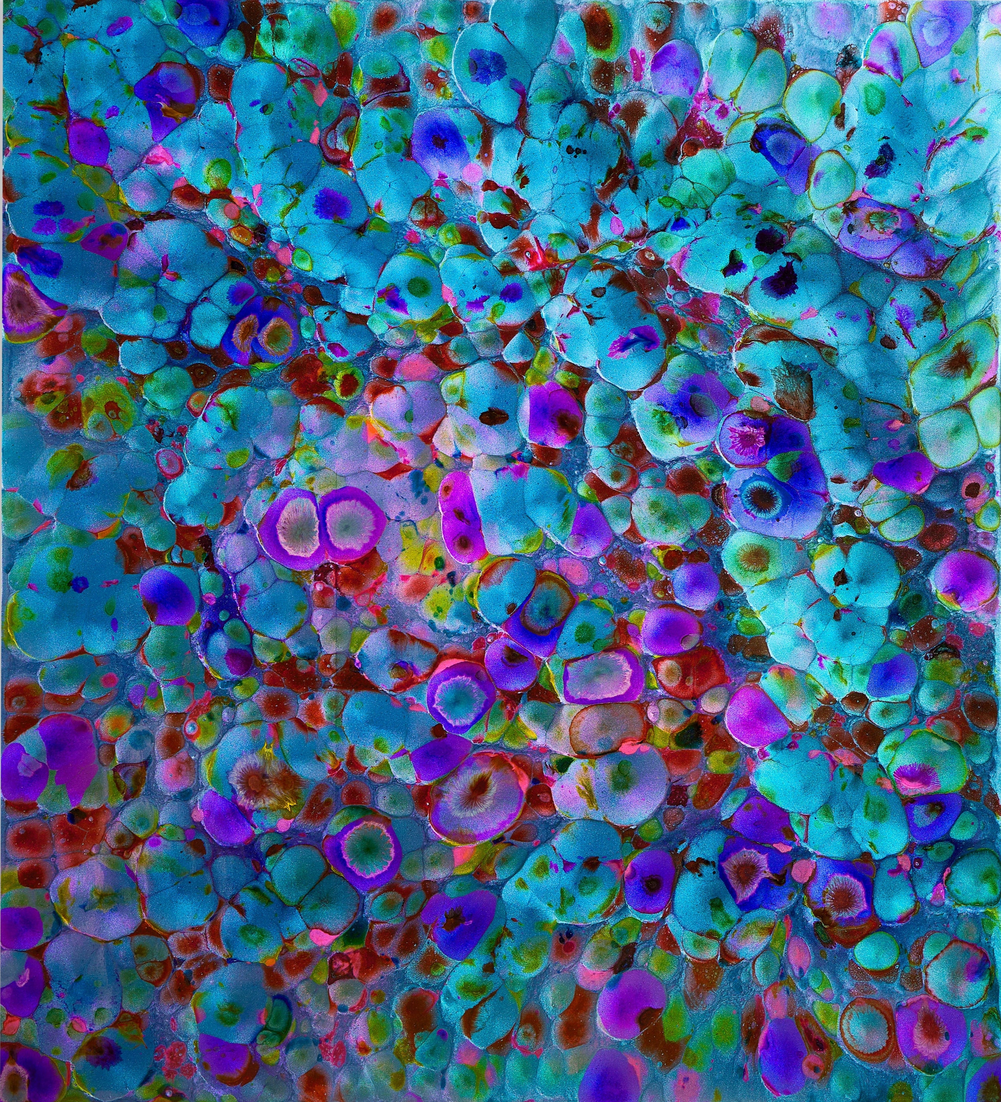 Colorful abstract resin painting 