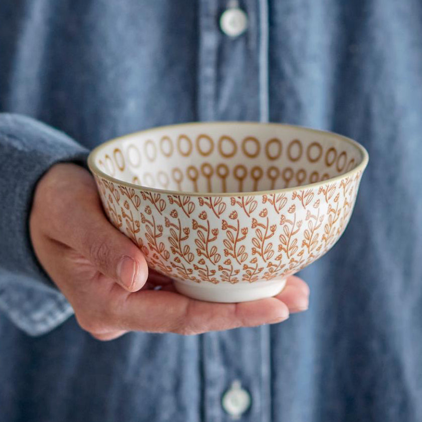Maple Bowl in Orange Stoneware