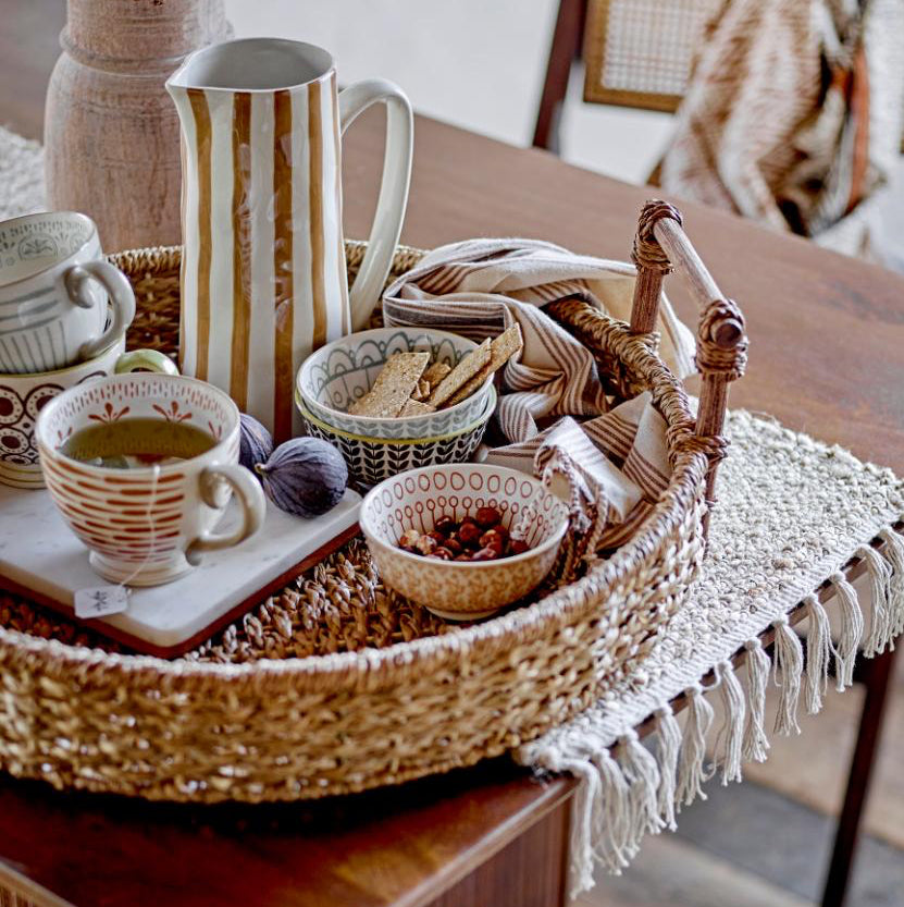 Maple Bowl in Orange Stoneware featured with other ceramics