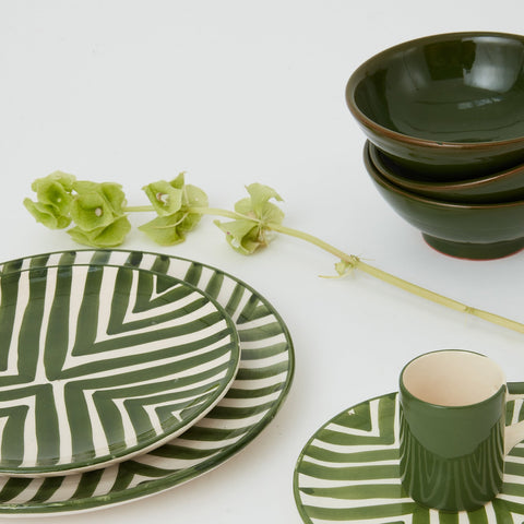 Ceramic glazed bowl Green