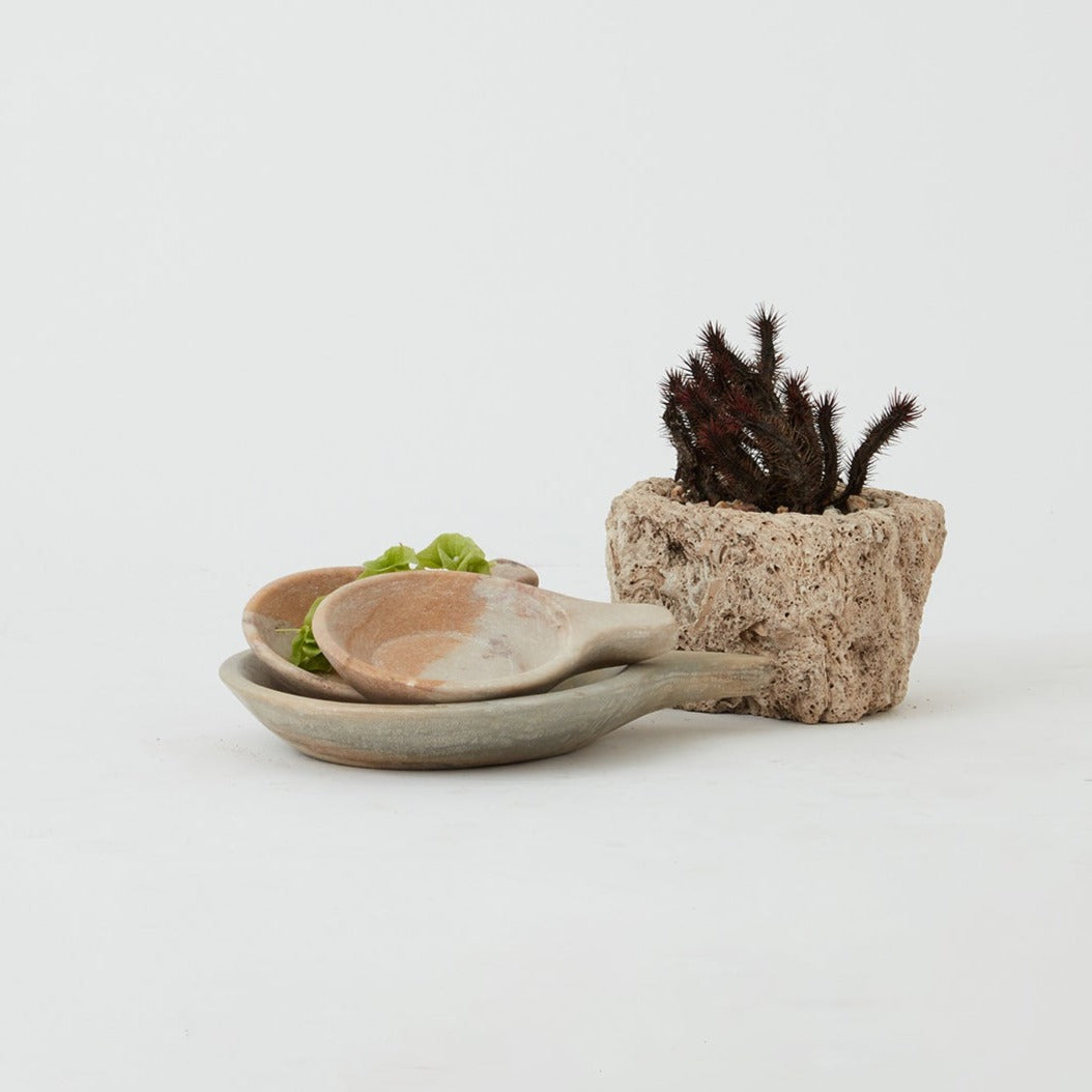 Small Round Marble Bowl With Handle