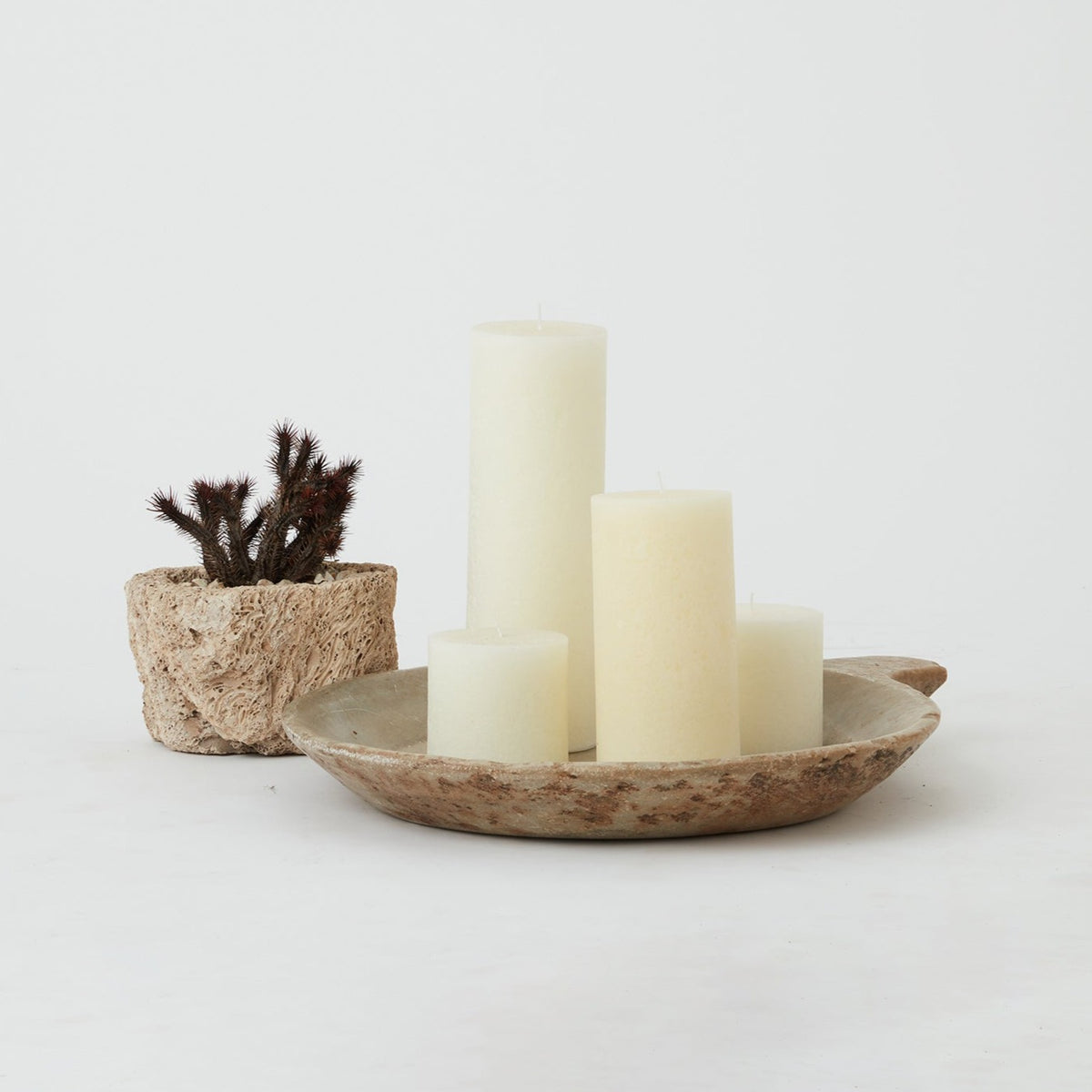 Large Round Marble Bowl With Handle