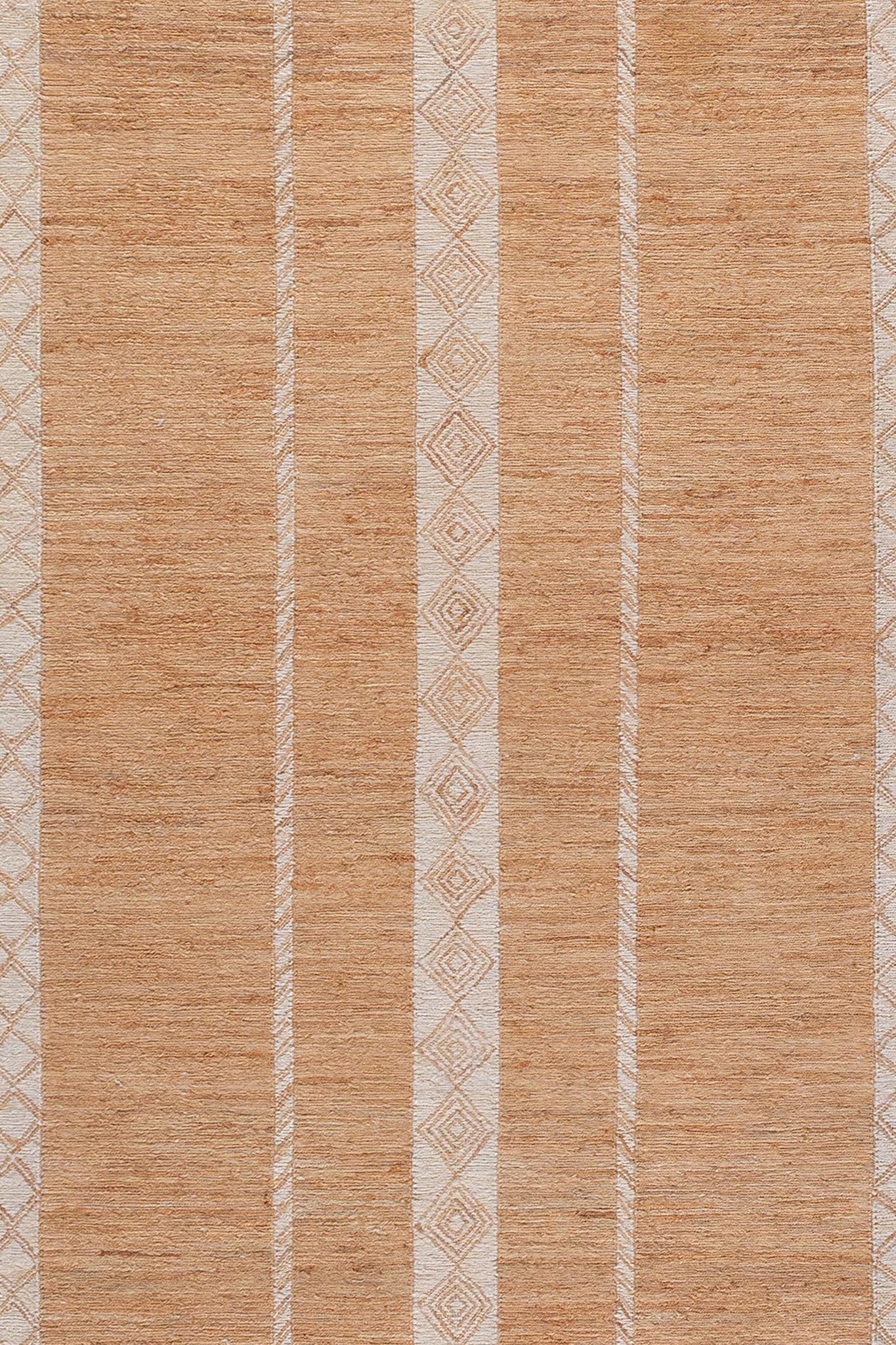 Detail of Naturals Sumek rug showing vertical geometric stripe pattern in natural fibres