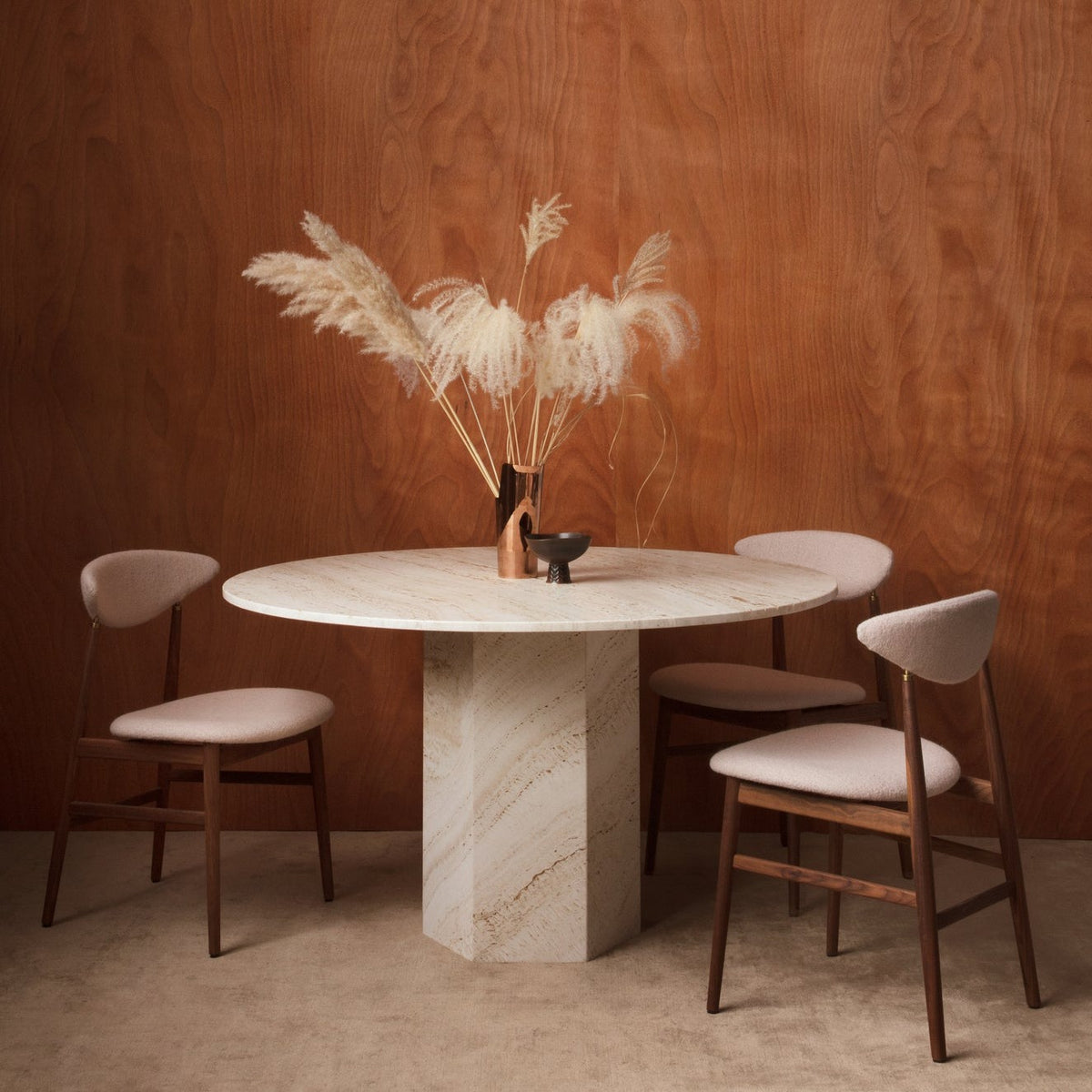 Epic Dining Table Travertine Round 1300mm - GUBI