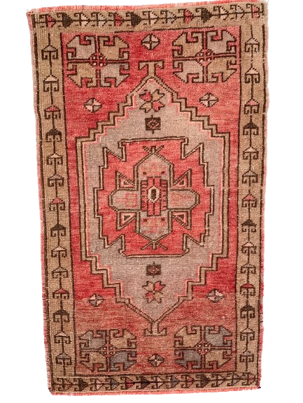 Vintage Turkish Yastik Rug 58 x 100