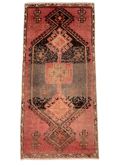 Vintage Turkish Yastik Rug 46 x 100