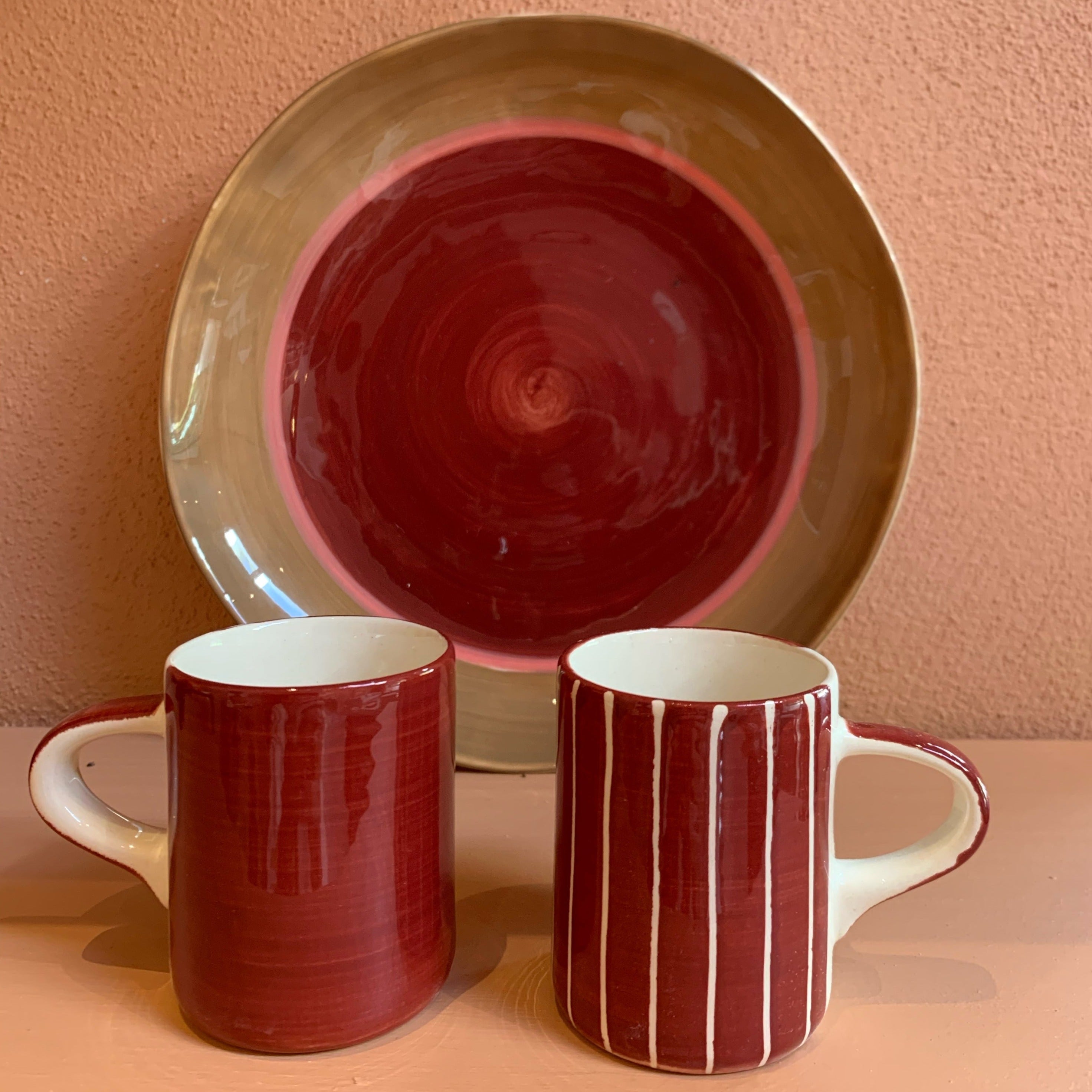 Musango ceramics Paprika plate and espresso cups