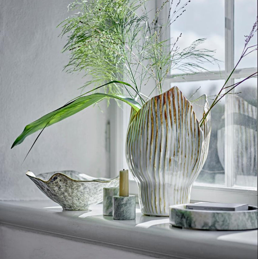 Ivette Tray, Green, Marble