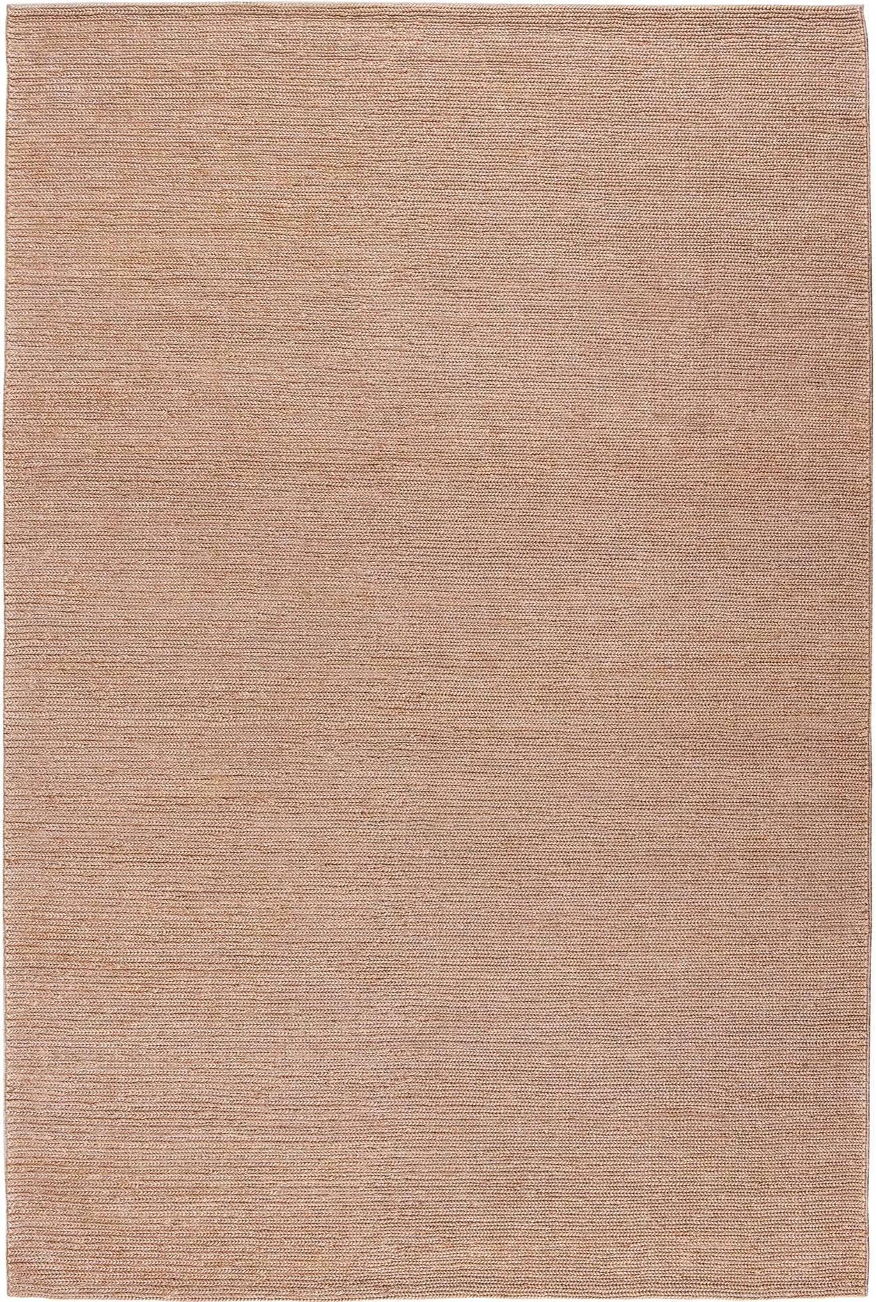 Beige hand-spun jute twine rug in natural fibre weave