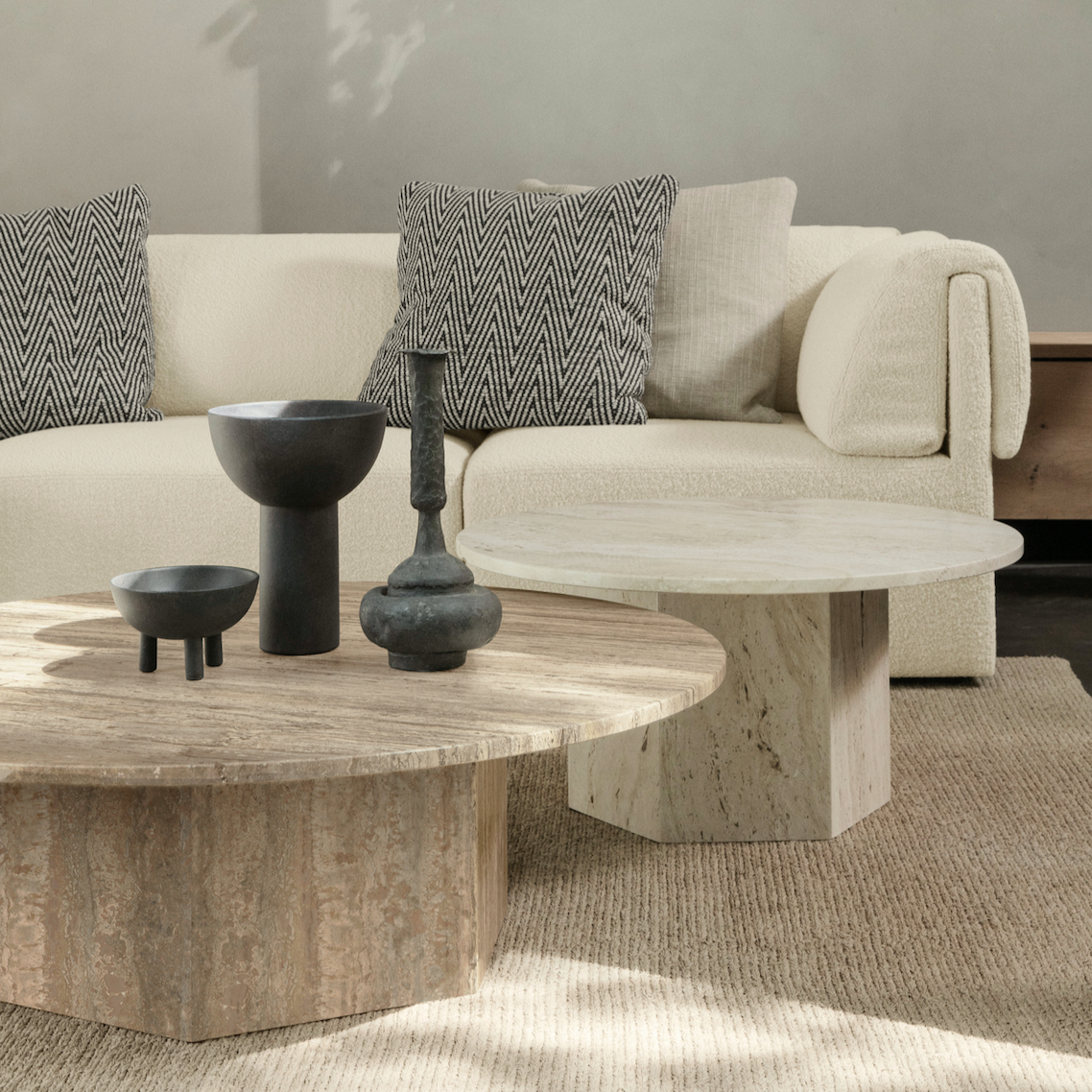 Epic Coffee Table Travertine Round 1100mm - GUBI