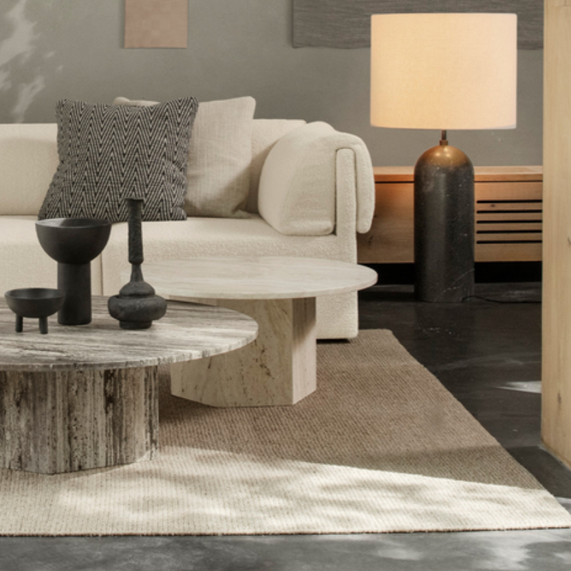 Epic Coffee Table Travertine Round 800mm Dia - GUBI