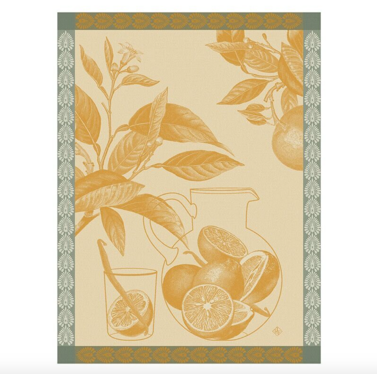 Teatowel Eaux d'agrumes Orange - Le Jacquard Francais