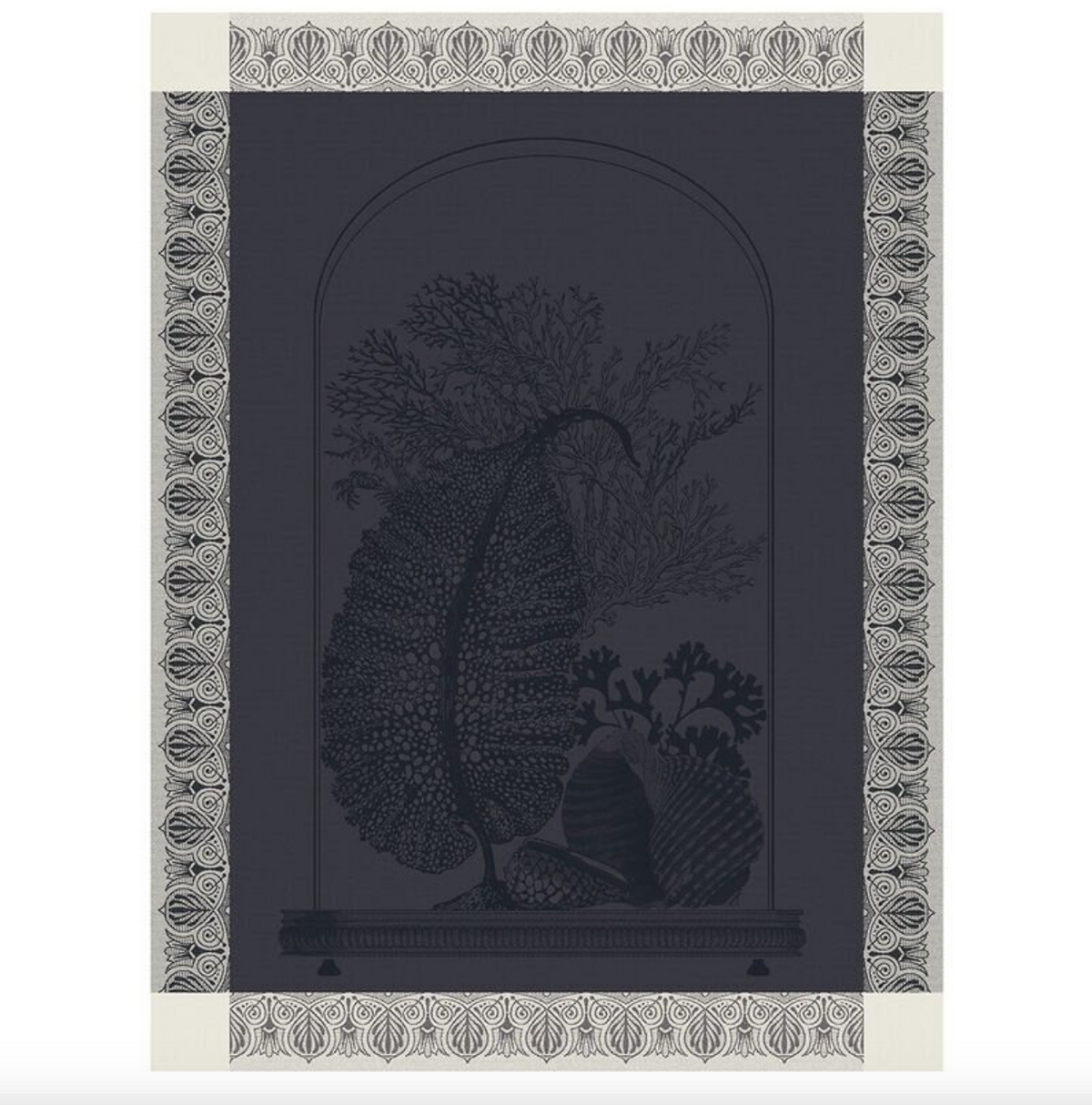 Teatowel Curiosites Mineral Grey - Le Jacquard Francais