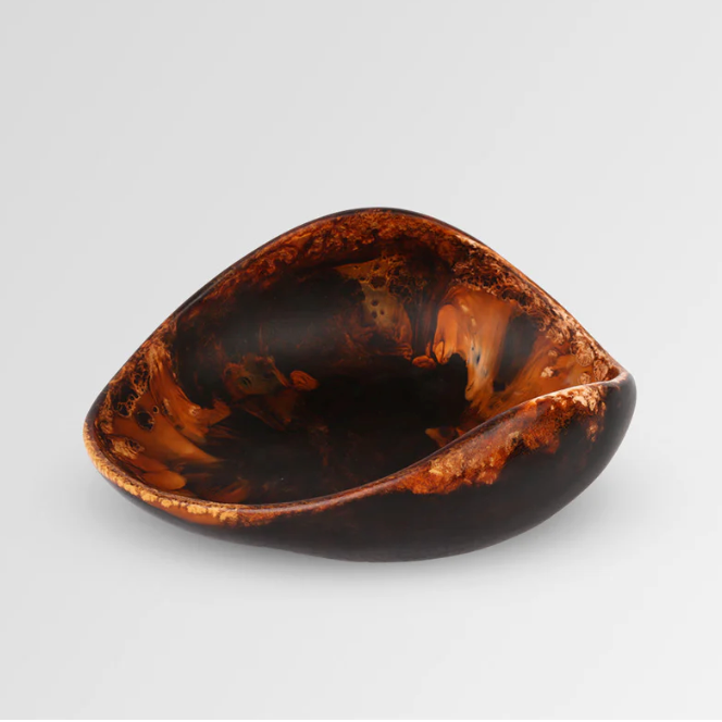 Small Leaf Bowl in Dark Horn resin by Dinosaur Designs