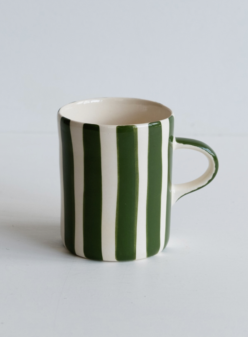 Demi Mug Candy Stripe, Moss Green