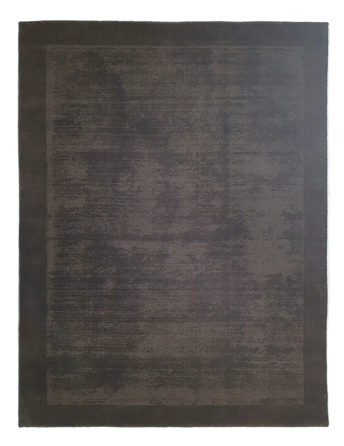 Velour Shear Chocolate hand knotted rug with a textured sheared pile