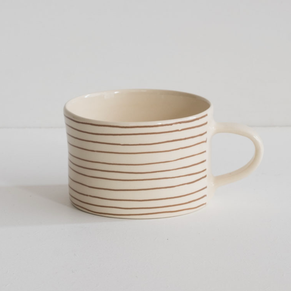 Musango Mug horizontal stripe Latte