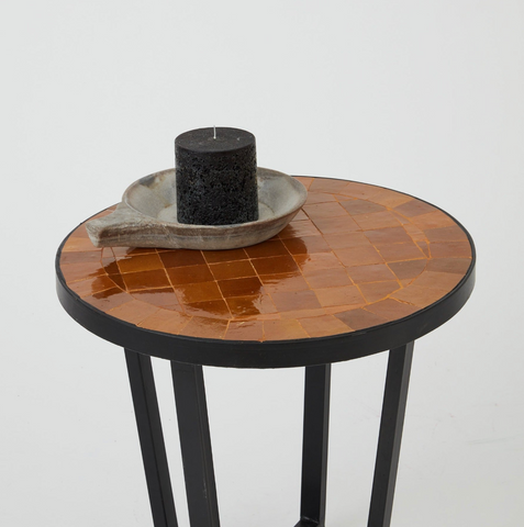 Fez Zellige Tiled Round Side Table
