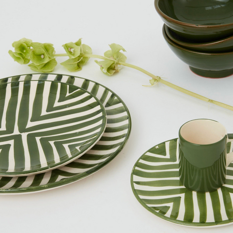 Handmade Moroccan Ceramic Plates – Glazed Dinnerware in Brown