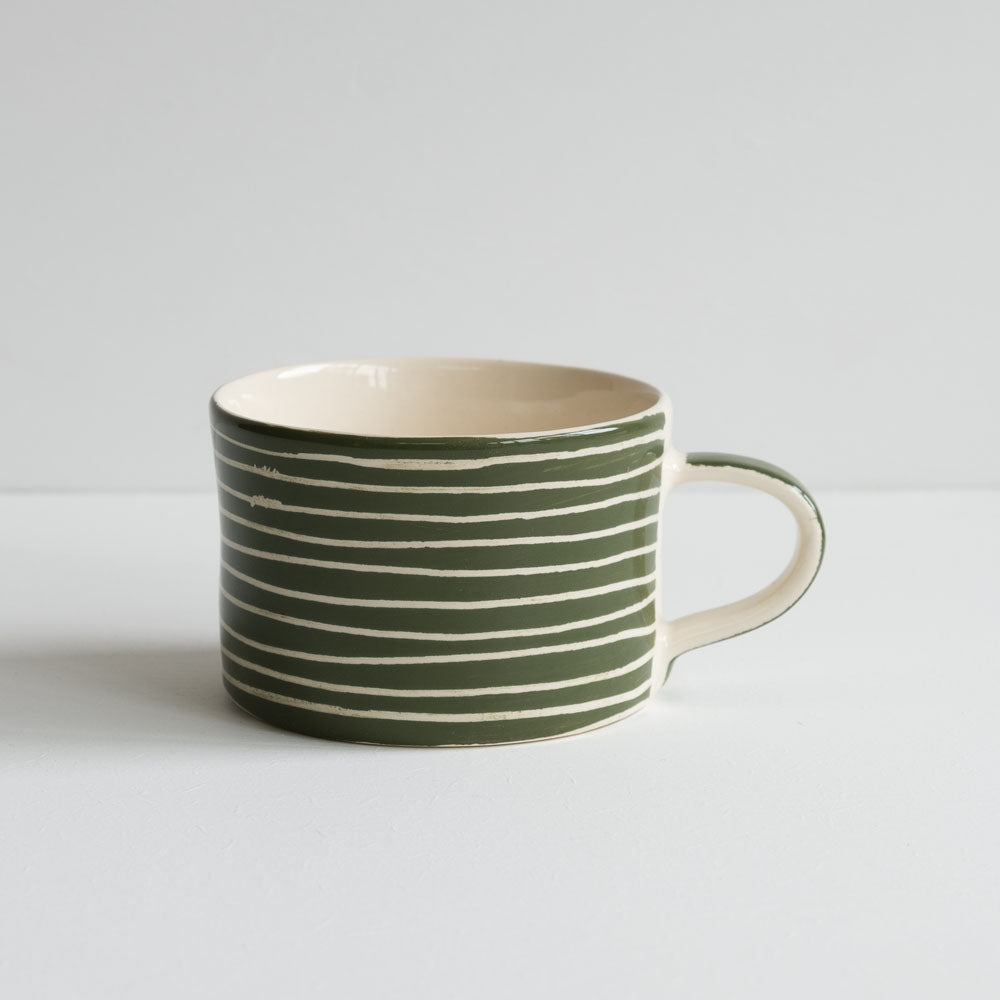 Musango Mug, Sgraffito, Moss Green