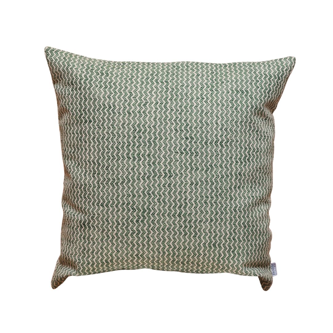 Zigzag Fern Cushion 55×55 cm in green textured fabric – Bodhi Living
