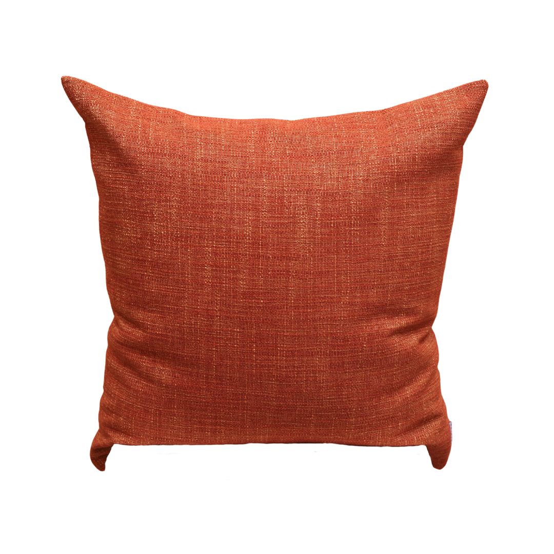 Textured Rust Cushion 55×55 cm in warm woven fabric – Bodhi Living