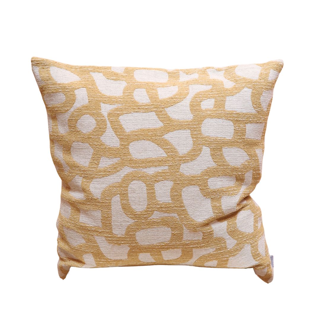 Tracks Gold Cushion 55×55 cm in gold pattern from Bodhi Living