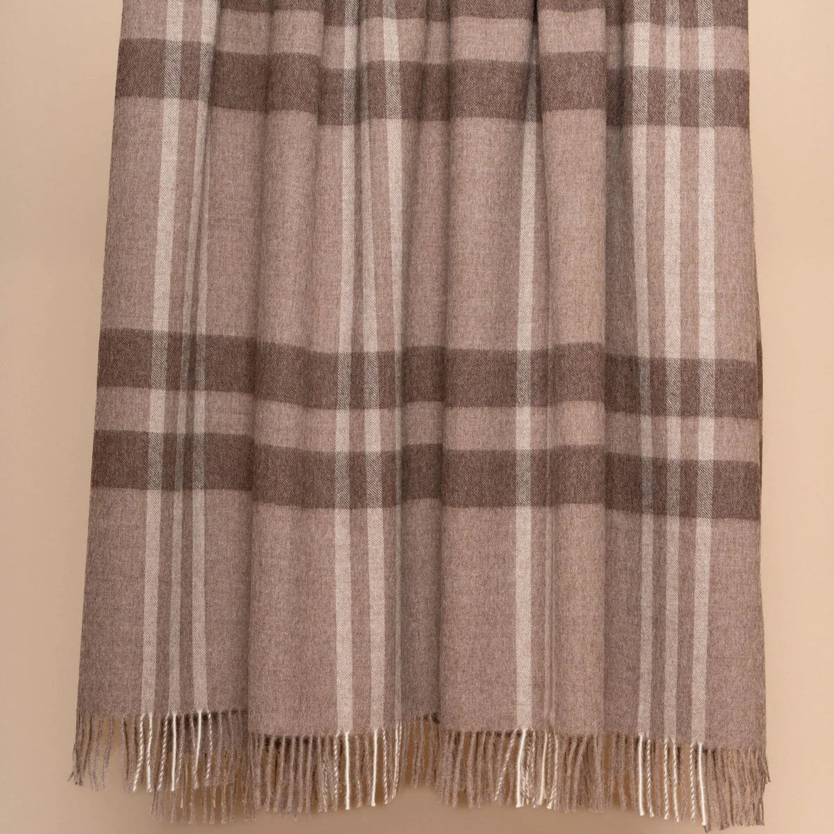 Plaid Throw, Baby Alpaca & Wool, Chocolate