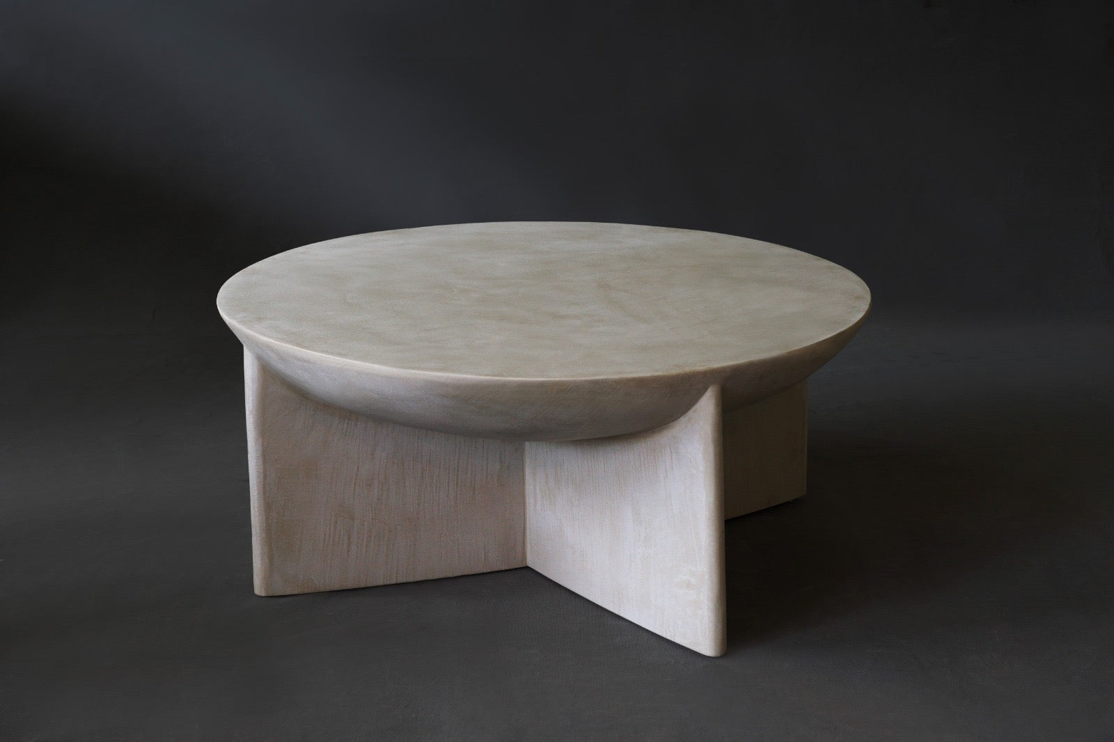 Axel Round Coffee Table in micro cement in Oyster finish