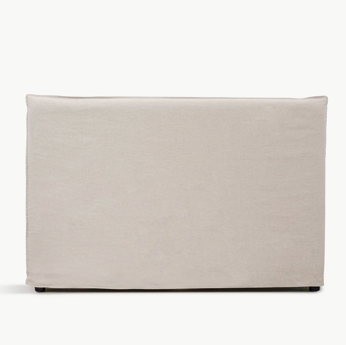 Ayla loose cover bedhead in linen–cotton blend in Beige linen colour