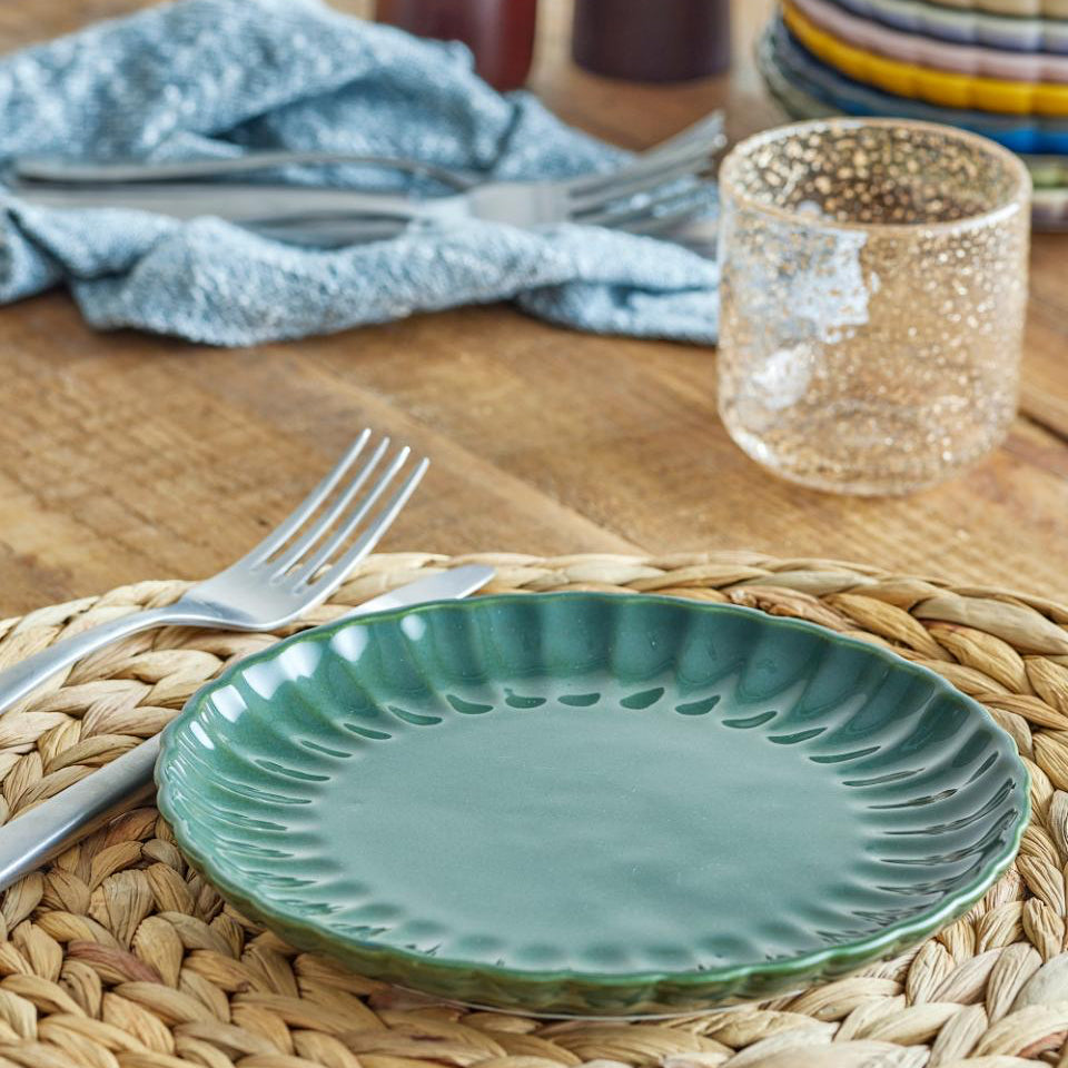 Bloomingville Latina plate in dark green stoneware