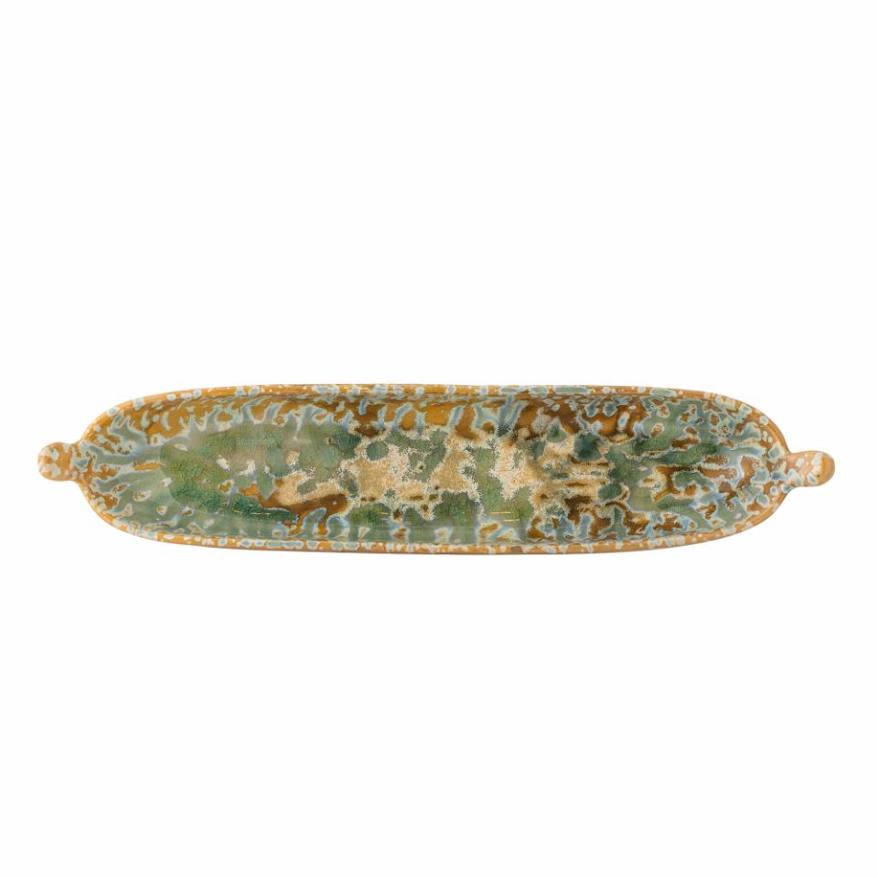Bloomingville Milani long serving plate Green