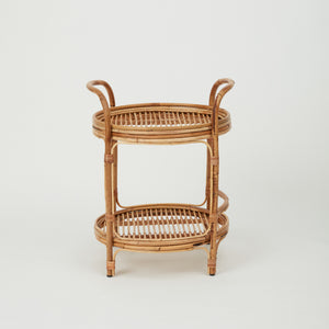 Capri Rattan Bar Trolley - with glass top