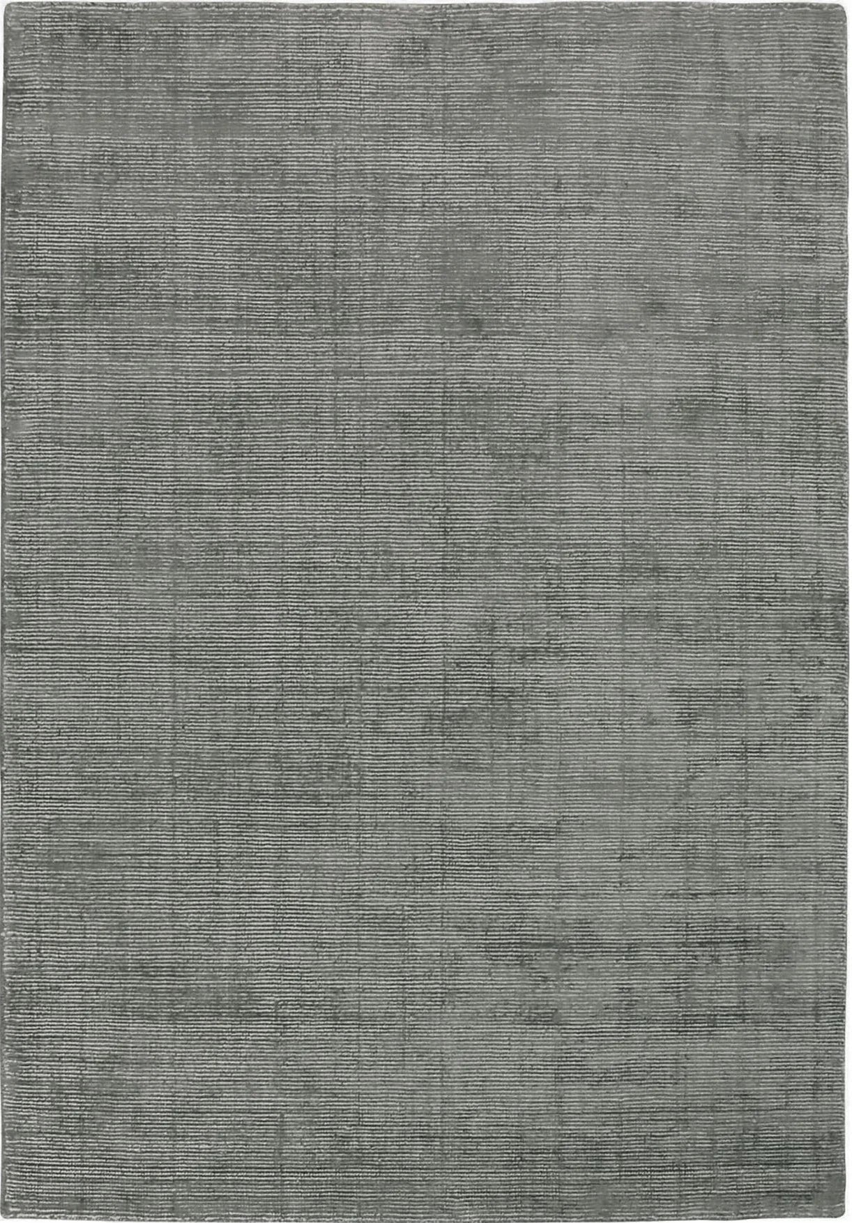 Grey Elements Rug – handwoven wool and bamboo silk rug with textured cut-and-loop, hand-sheared finish.