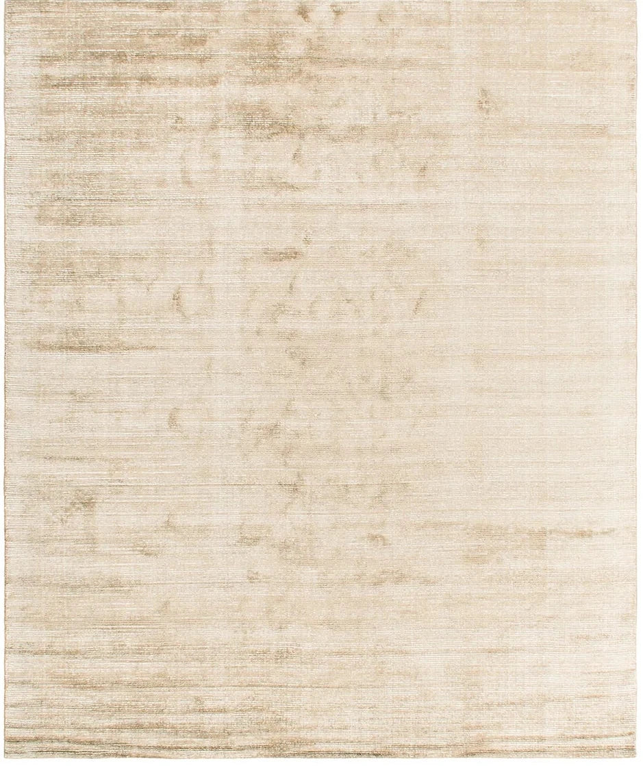 Khaki Elements Rug – handwoven wool and bamboo silk rug with textured cut-and-loop, hand-sheared and gently distressed finish.