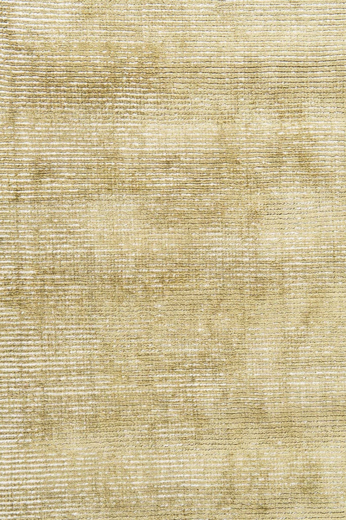 Olive Elements Rug – handwoven wool and bamboo silk rug with textured cut-and-loop, hand-sheared and gently distressed finish.