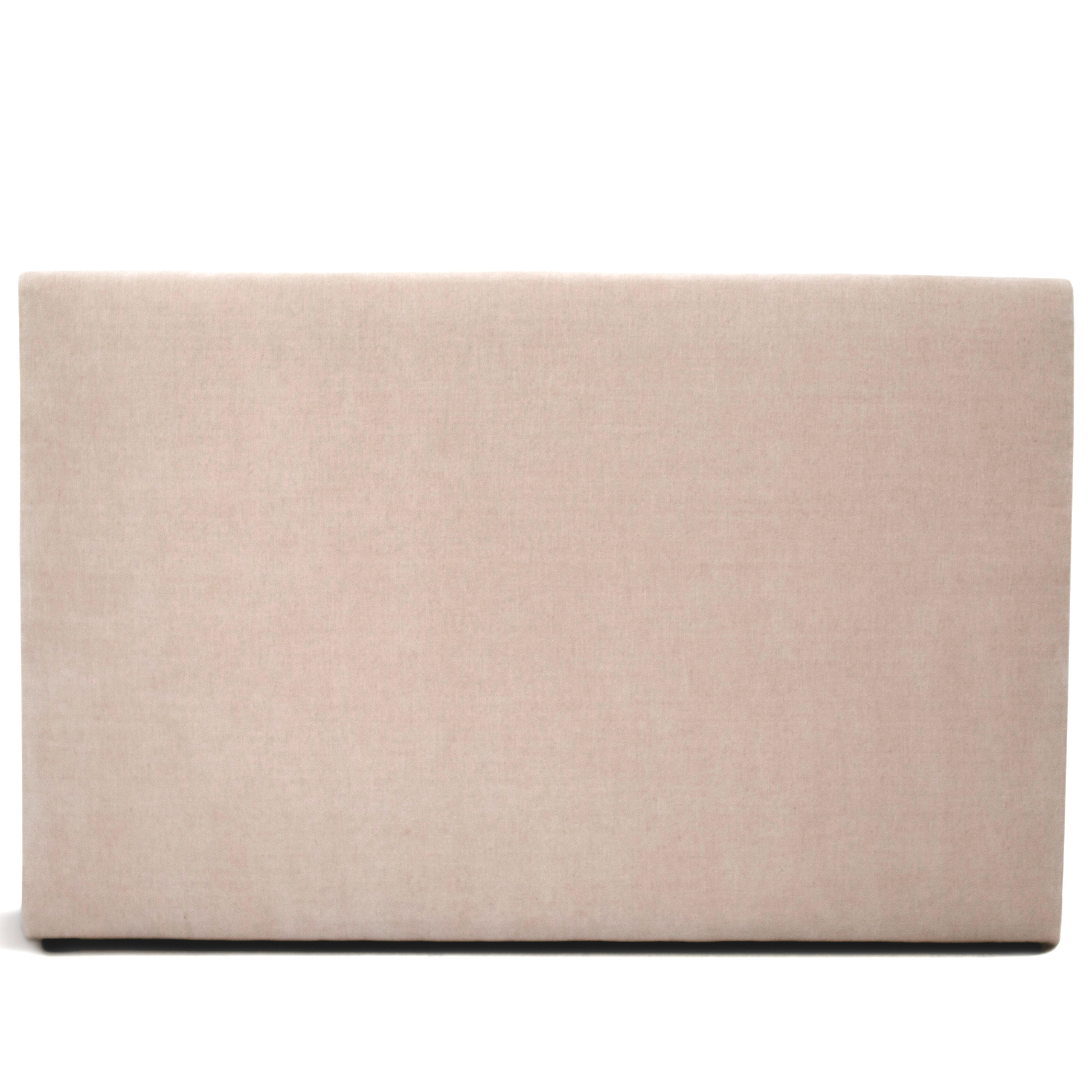Upholstered Cosmos Bedhead in Oatmeal fabric, front view showing soft rectangular silhouette.