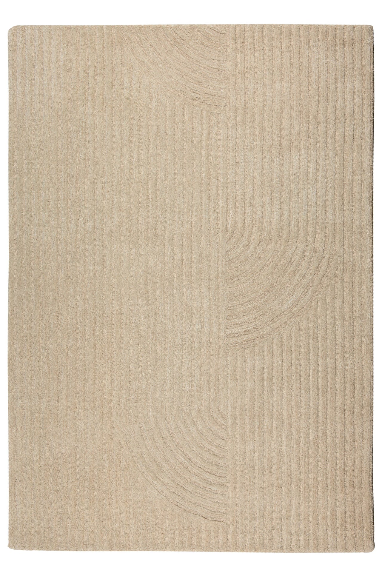 Deco Design Taupe Wool Rug with textured linear design – modern neutral floor rug