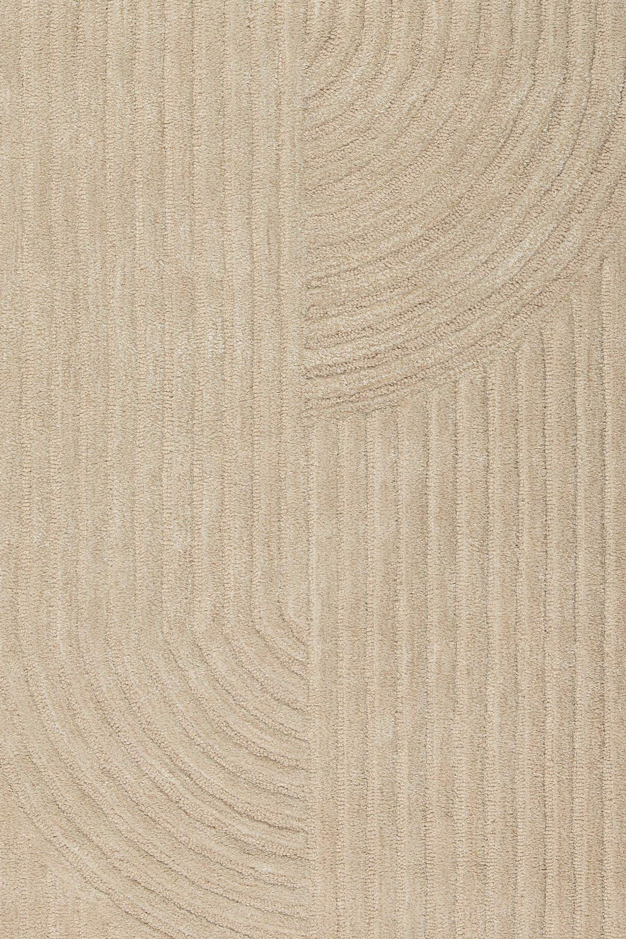 Close-up of the Deco Design Taupe Wool Rug with textured linear design – modern neutral floor rug