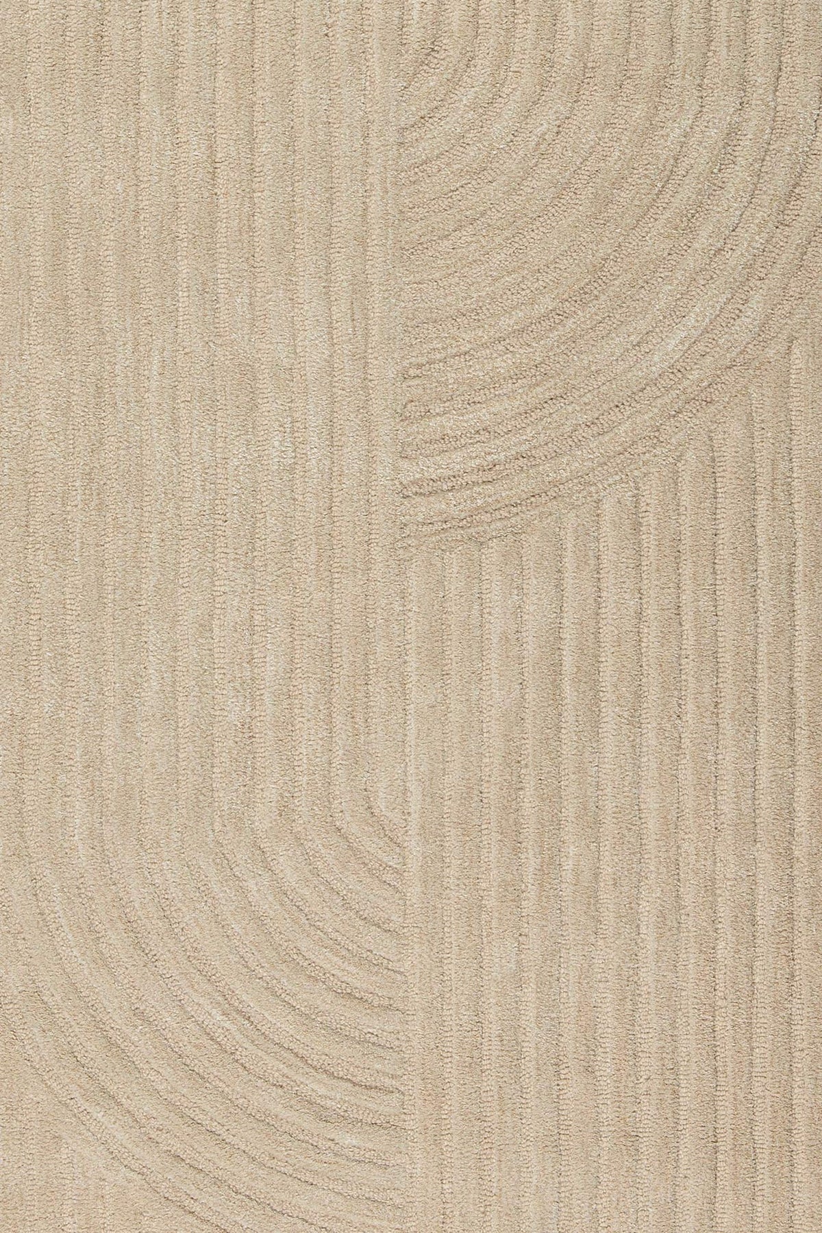 Close-up of the Deco Design Taupe Wool Rug with textured linear design – modern neutral floor rug