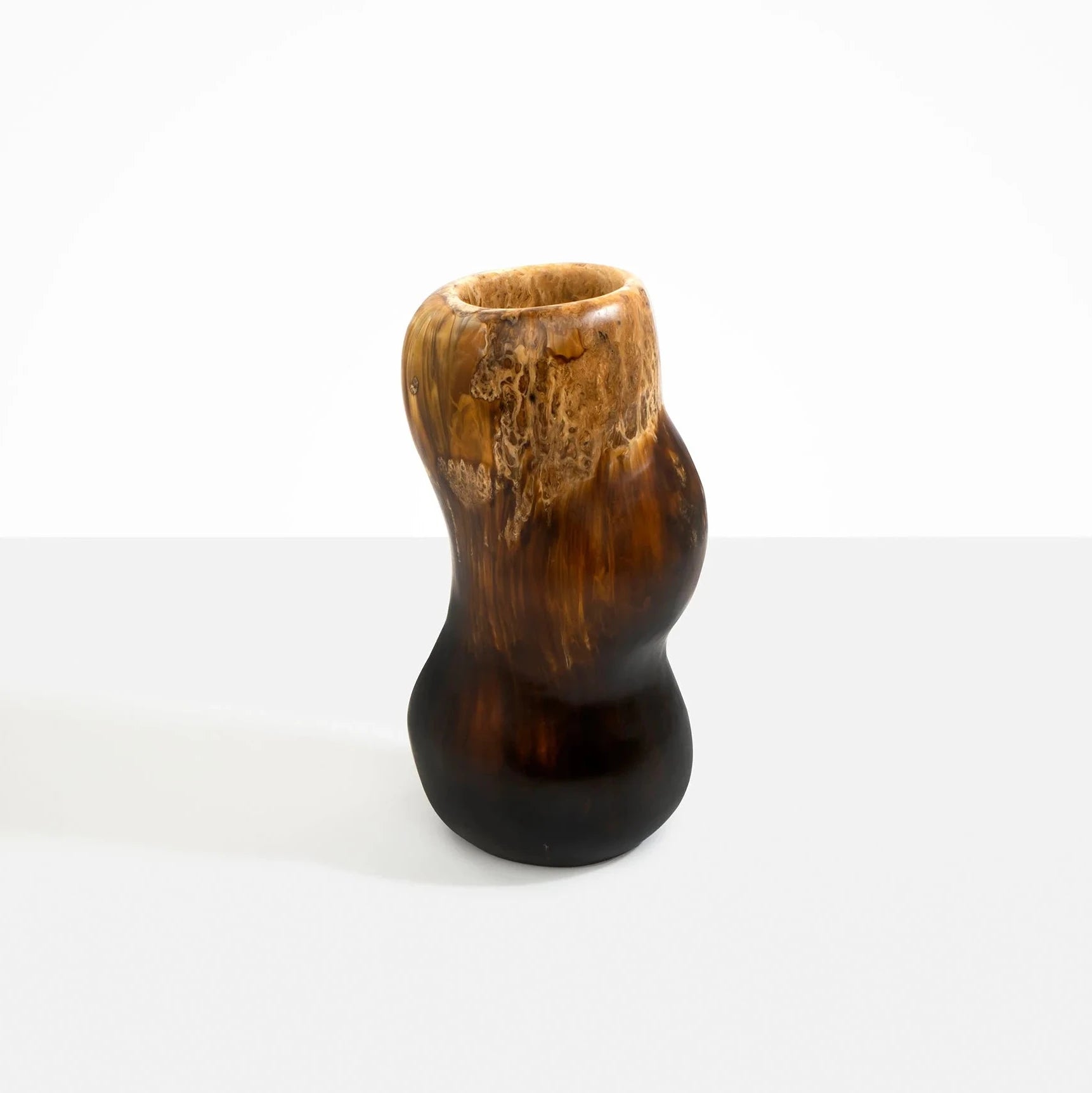 Dinosaur Designs Medium Valley Vase in Dark Horn resin with undulating sculptural form