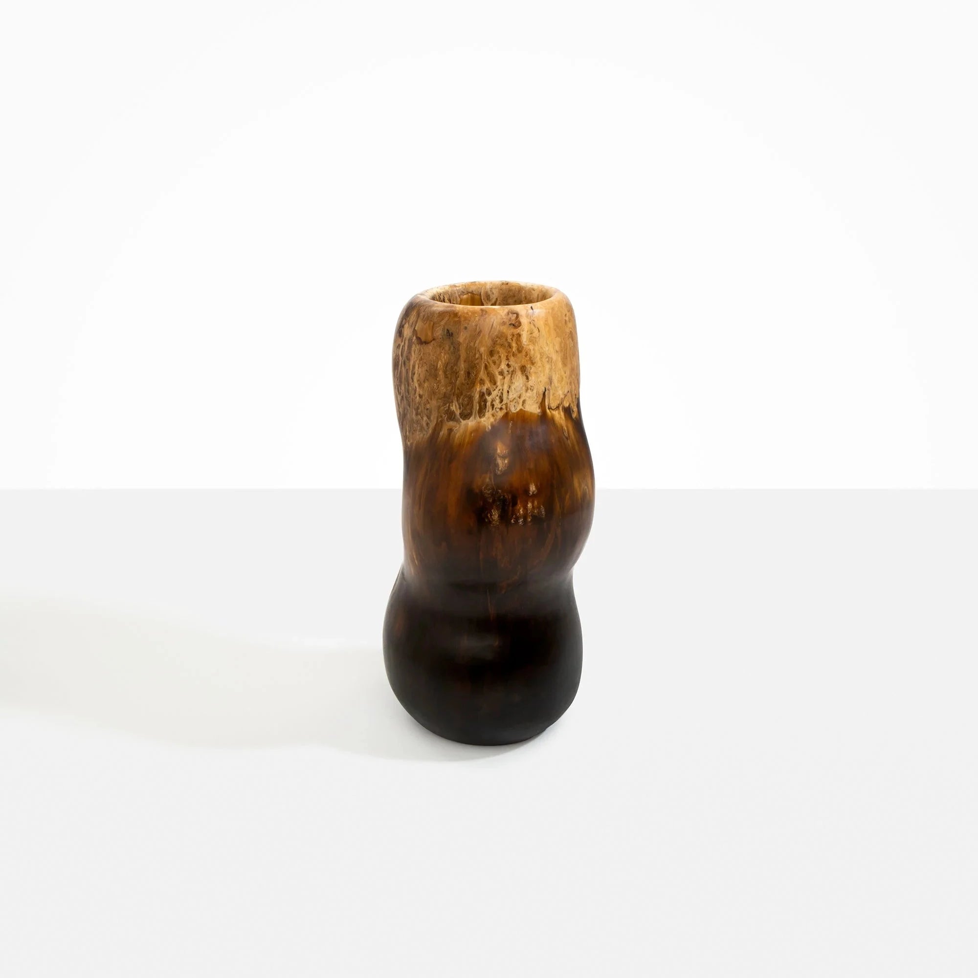Dinosaur Designs Medium Valley Vase in Dark Horn resin with undulating sculptural form