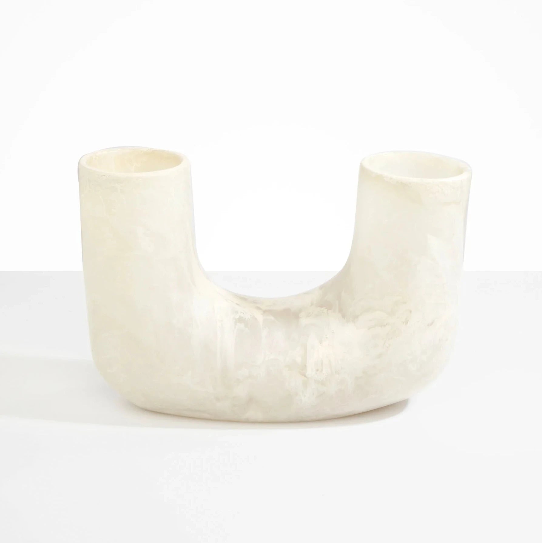 Dinosaur Designs Large Branch Vase in Swirl Chalk resin with sculptural dual-opening form.